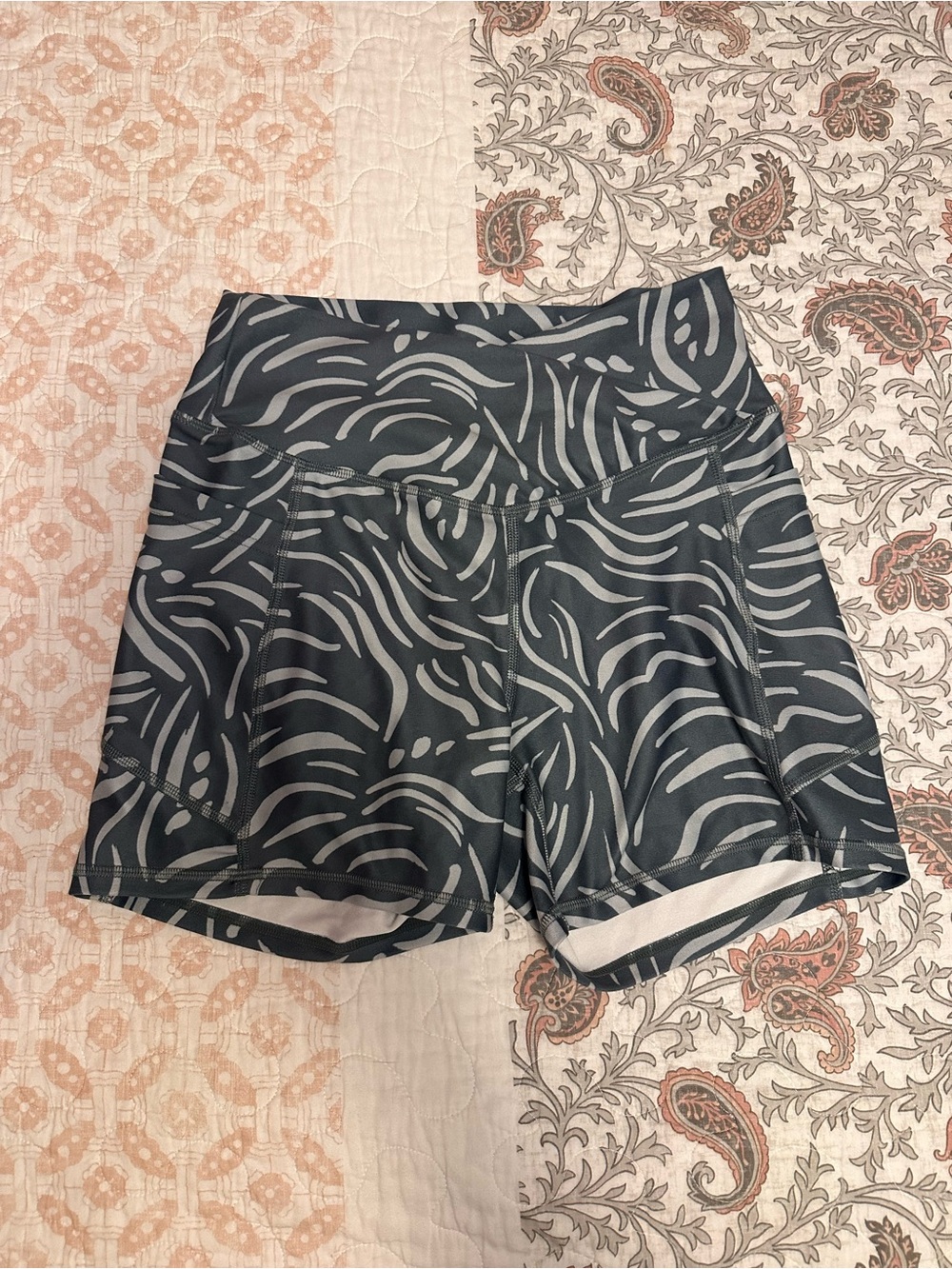 Gilly Hicks Blue Crossover Waist Workout Shorts